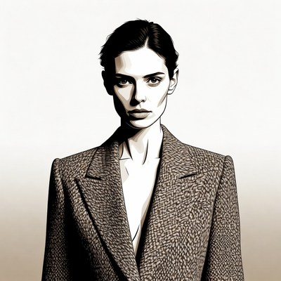 Woman in tweed blazer portrait