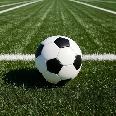 Soccer Ball on Green Field
