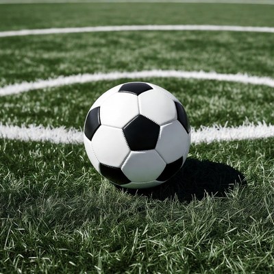 Soccer Ball on Grass Field
