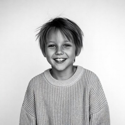 Smiling boy in sweater