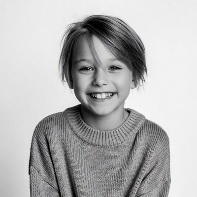 Boy smiling in sweater
