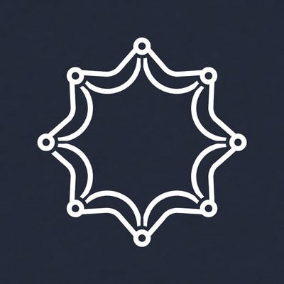 White Outline Eight-Pointed Star