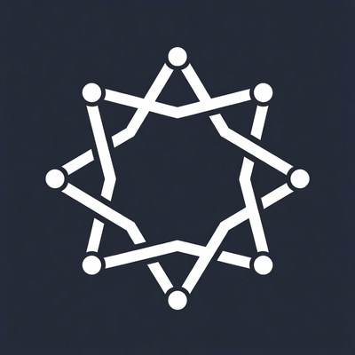 White Outline Nine-Pointed Star