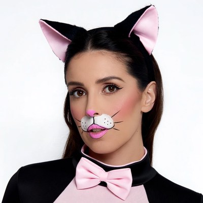 Woman in cat ears costume