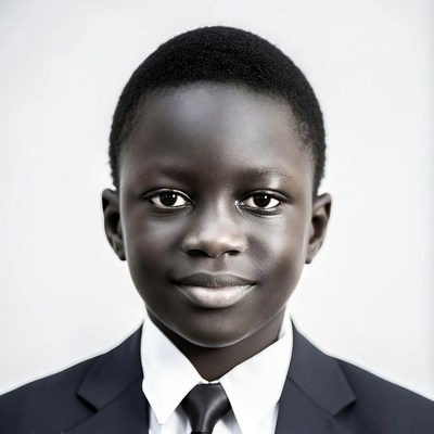 Young African boy in suit
