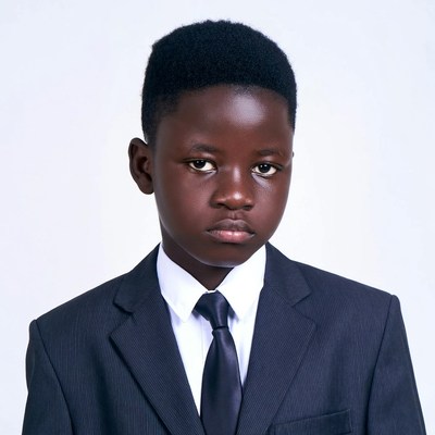 African boy in suit