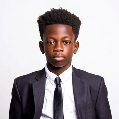 Young Black boy in suit