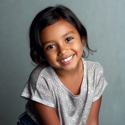 Smiling Asian girl portrait