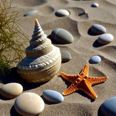 Seashell Starfish Beach Sand