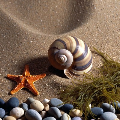 Seashell Starfish Sand Beach