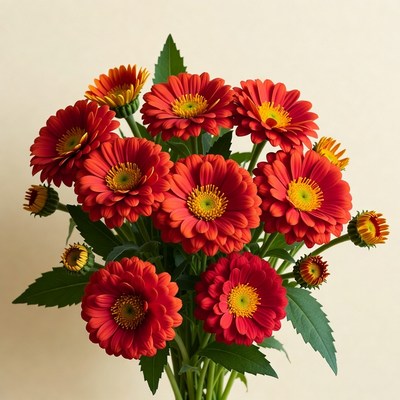 Bouquet of Vibrant Red Gerbera Daisies