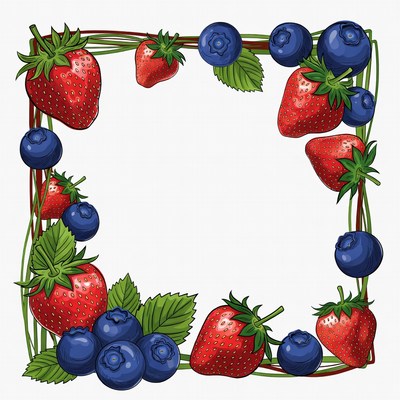 Strawberries and Blueberries Frame