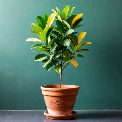 Ficus plant in terracotta pot