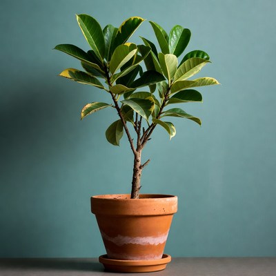 Ficus plant in terracotta pot