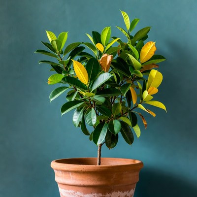 Ficus plant in terracotta pot