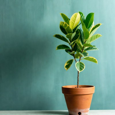 Ficus Plant in Terracotta Pot