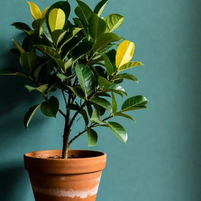 Ficus plant in terracotta pot