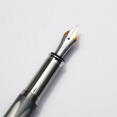 Silver fountain pen with gold nib