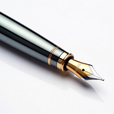 Shiny Gold Nib Fountain Pen