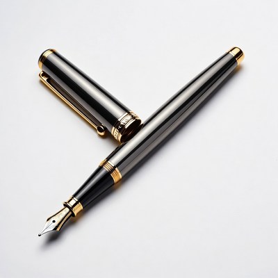 Open gray fountain pen