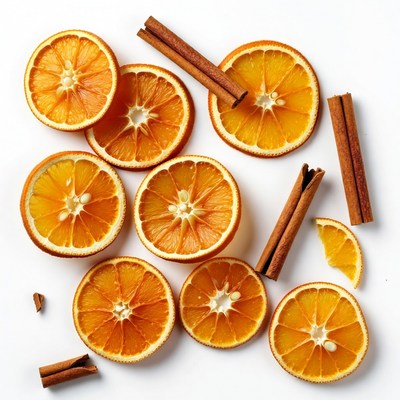 Orange Slices with Cinnamon Sticks
