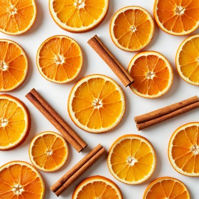Orange Slices with Cinnamon Sticks