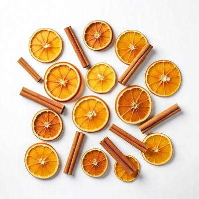 Dried Orange Slices with Cinnamon Sticks