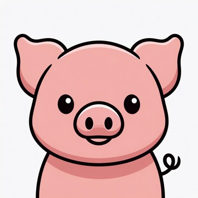 Cute pink pig illustration