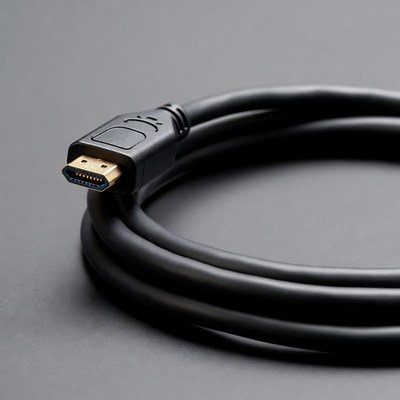 Black HDMI Cable Closeup
