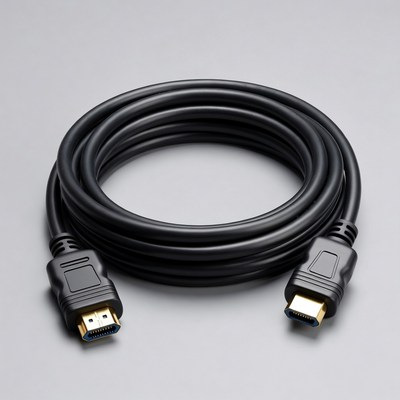 Black HDMI Cable Coiled