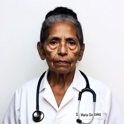 Elderly Asian doctor with stethoscope