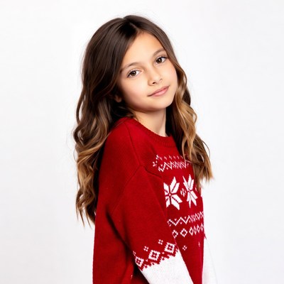 Girl in red Christmas sweater