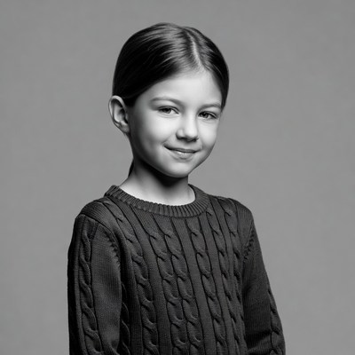 Young girl smiling in sweater