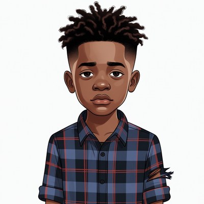 African-American boy with dreadlocks