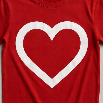 Red T-shirt with White Heart