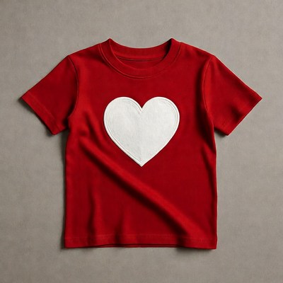 Red toddler t-shirt with white heart