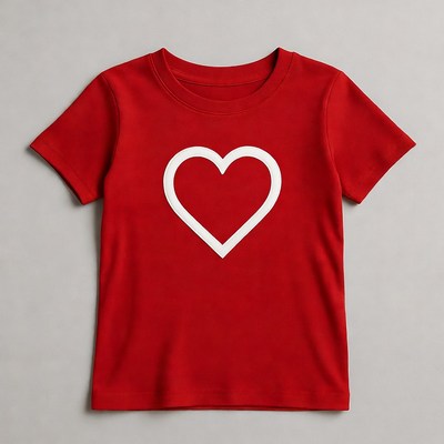 Red toddler t-shirt with white heart