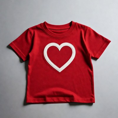 Red baby t-shirt with white heart