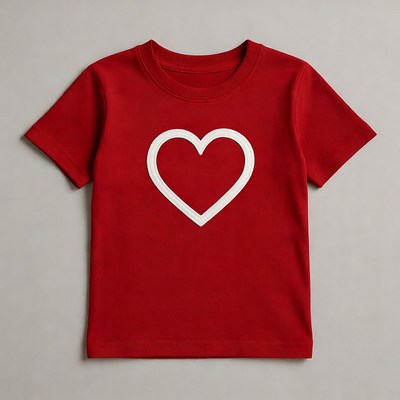 Red toddler t-shirt with white heart