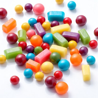 Colorful Candy Balls and Gummies