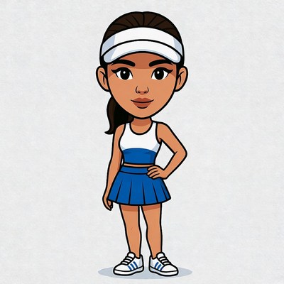 Asian woman in tennis uniform
