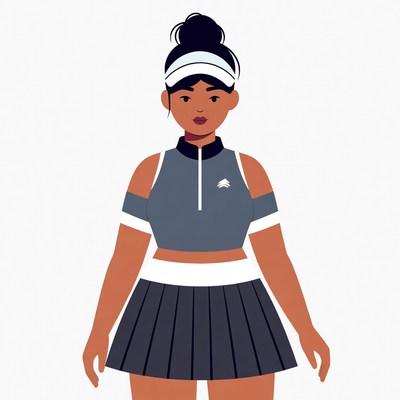 Asian woman in tennis outfit