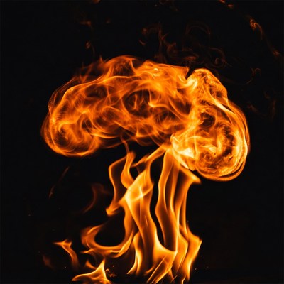 Fiery Mushroom Cloud Flames