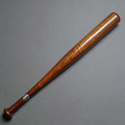 Wooden Baseball Bat on Gray Background
