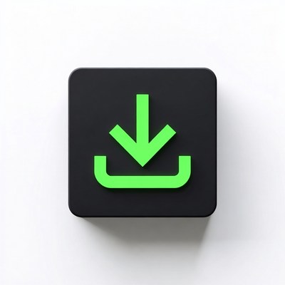 Green Download Button Icon