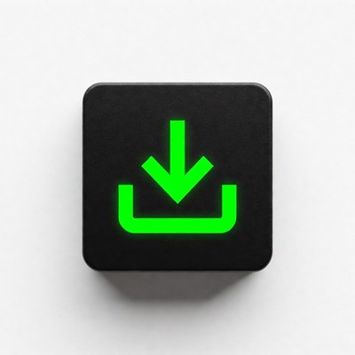 Green Download Button Icon