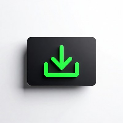 Green Download Button Icon