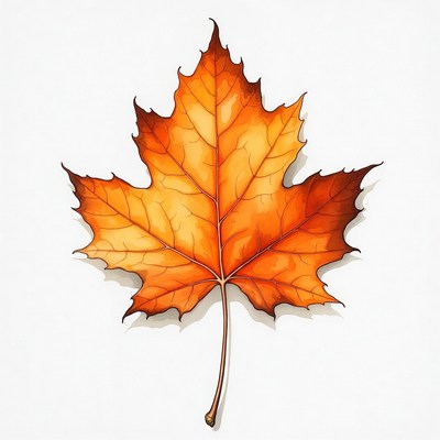 Orange Maple Leaf Illustration