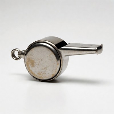 Silver metal whistle with chain