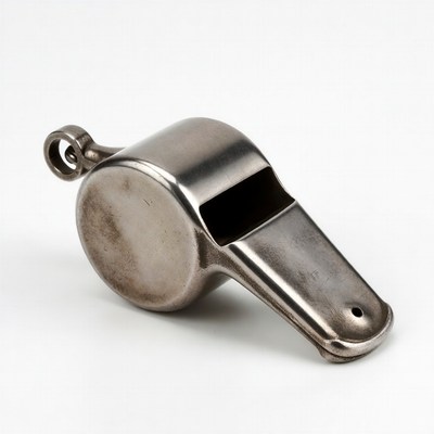 Vintage metal whistle isolated